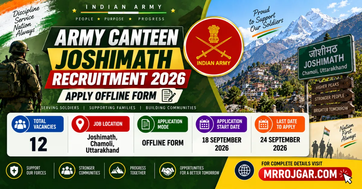 Army Canteen Joshimath Recruitment 2026