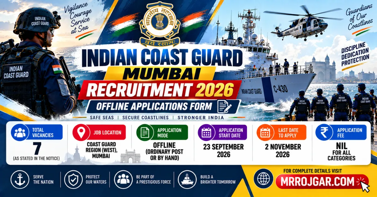 Indian Coast Guard Mumbai Recruitment 2026