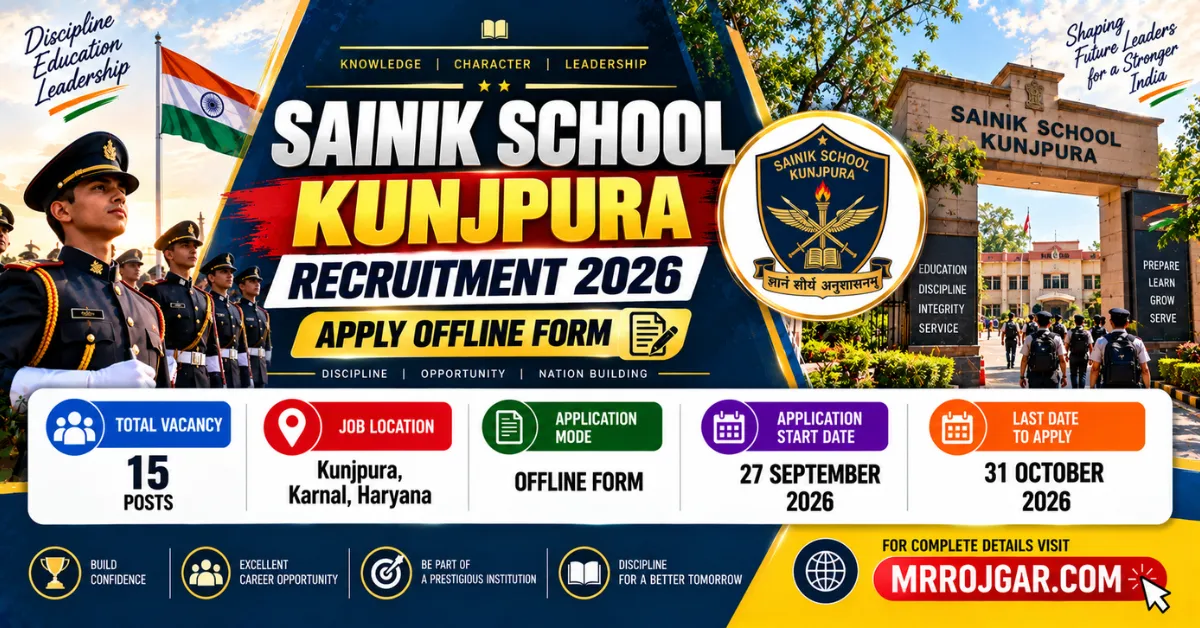 Sainik School Kunjpura Recruitment 2026