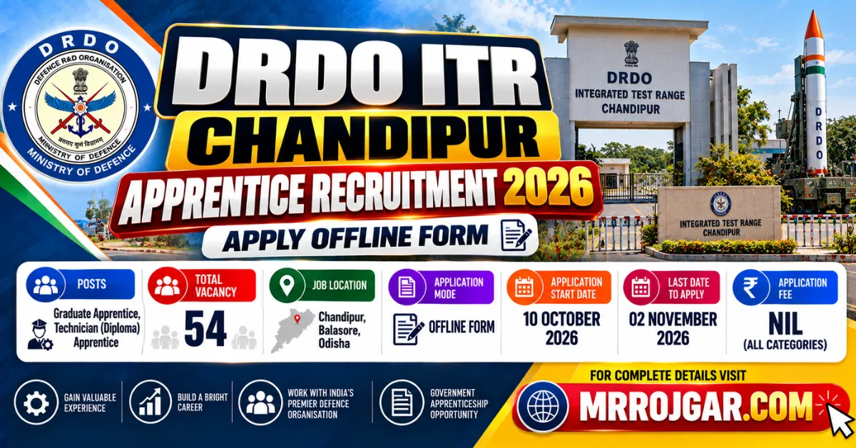 DRDO ITR Chandipur Apprentice Recruitment 2026